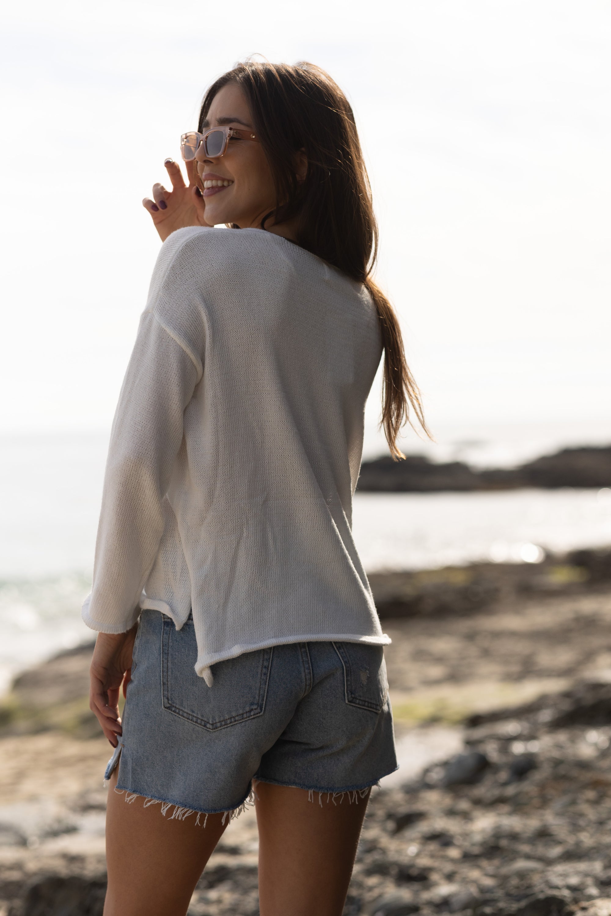 Laguna Beach Sweater / White