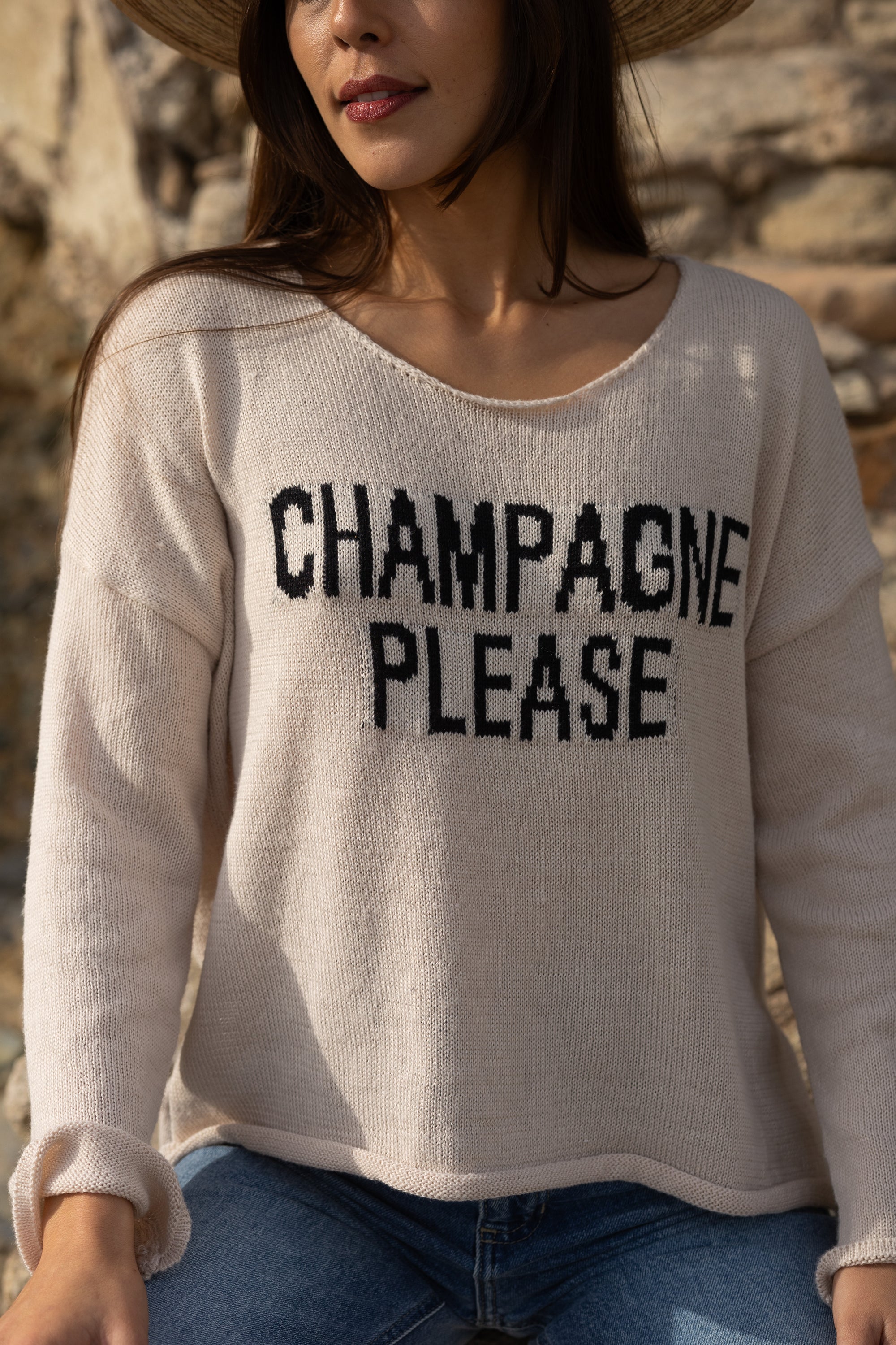 Champagne Please Sweater / Beige