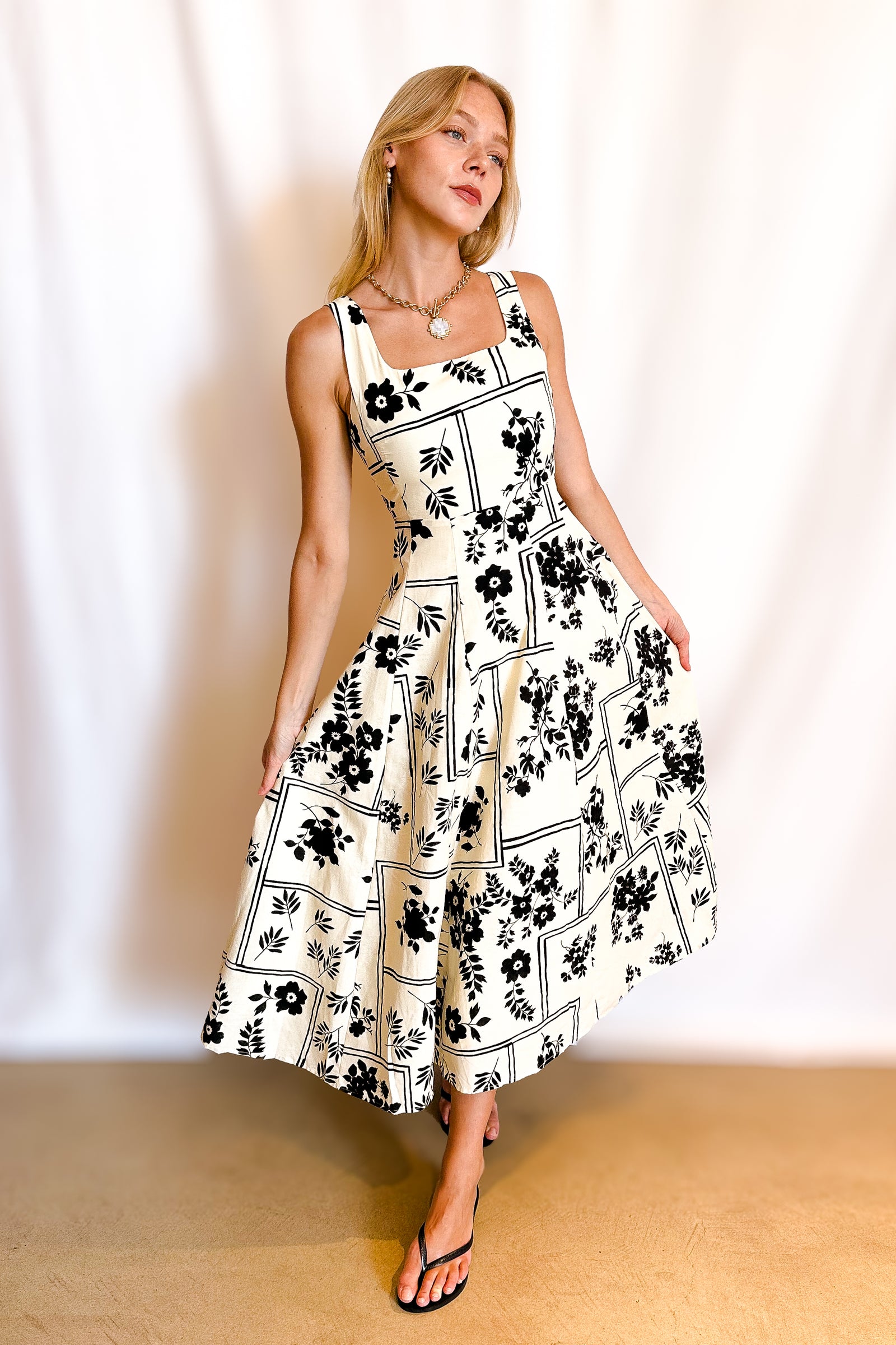 Vintage Cloth A-Line Tank Maxi Dress / Cream