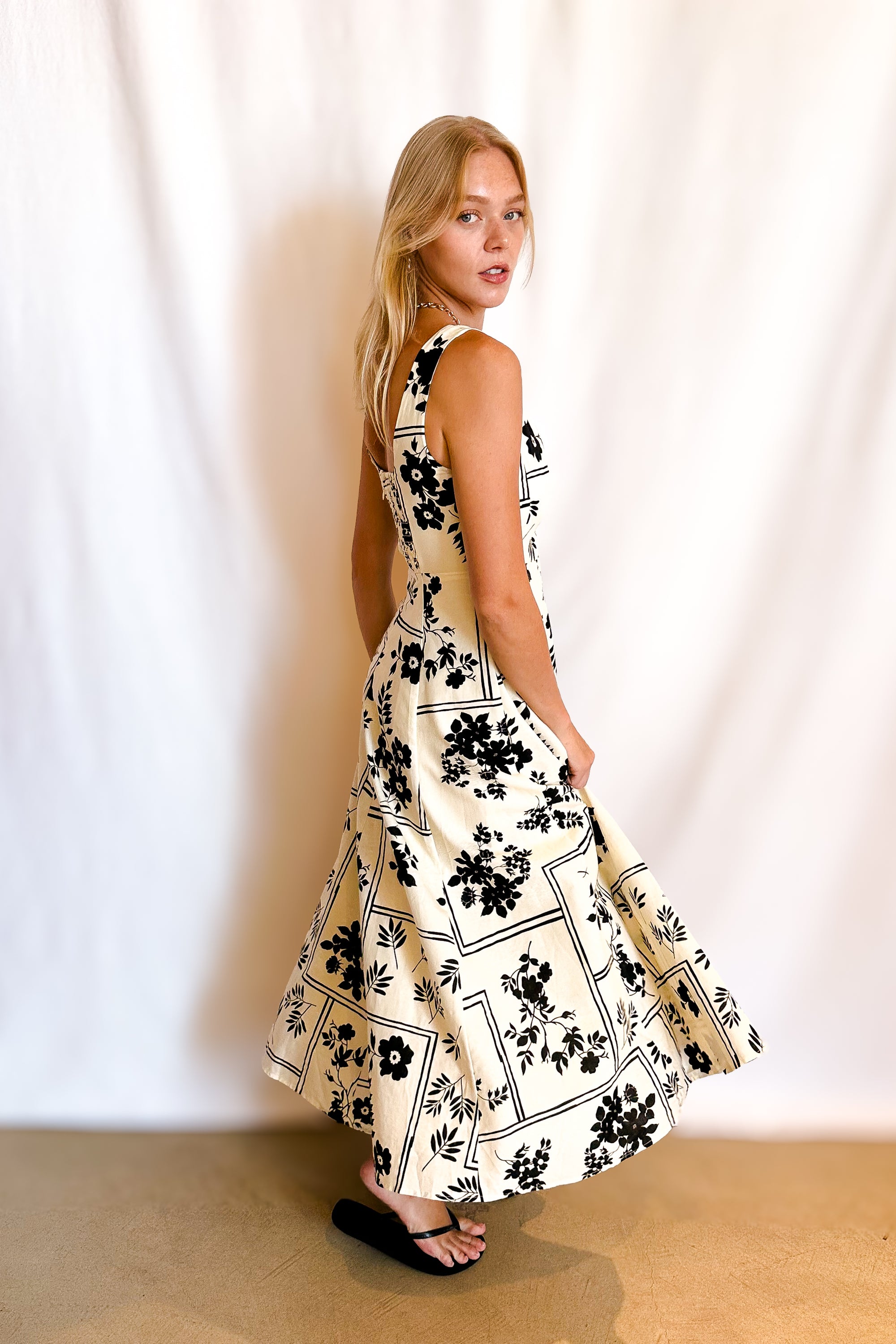 Vintage Cloth A-Line Tank Maxi Dress / Cream