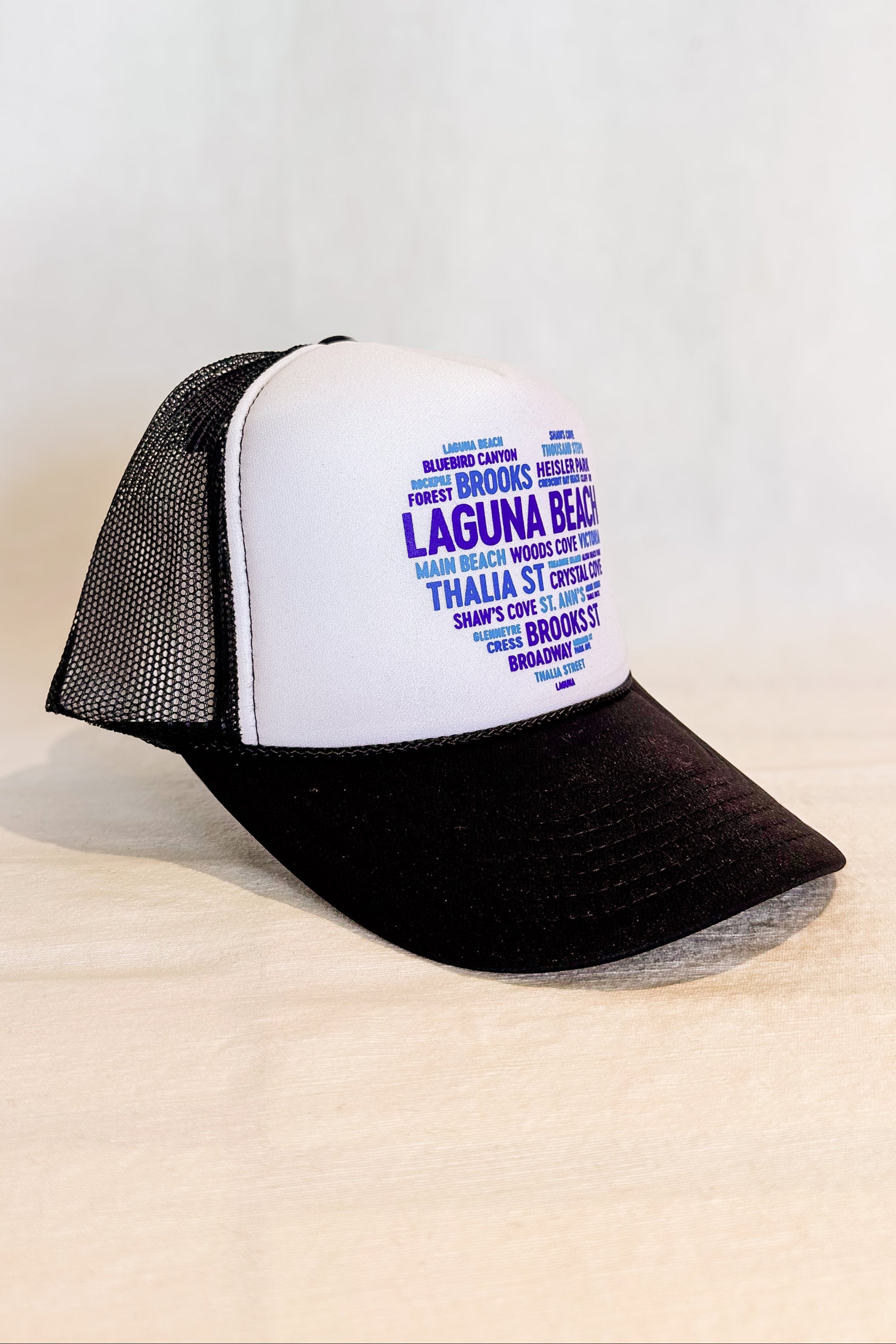 Laguna Heart Beach Names Trucker Hat / Black