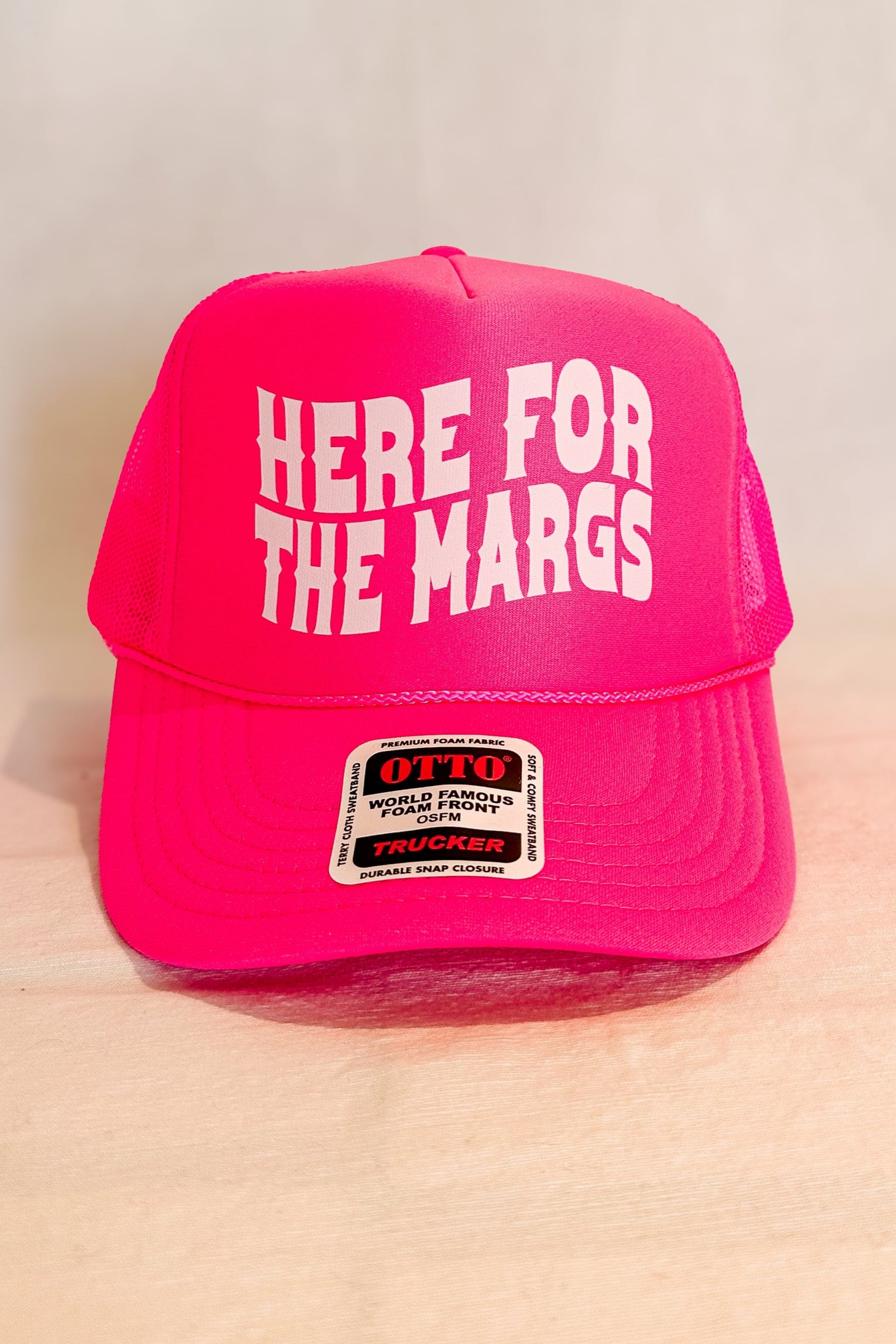 Here For The Margs Trucker Hat / Pink