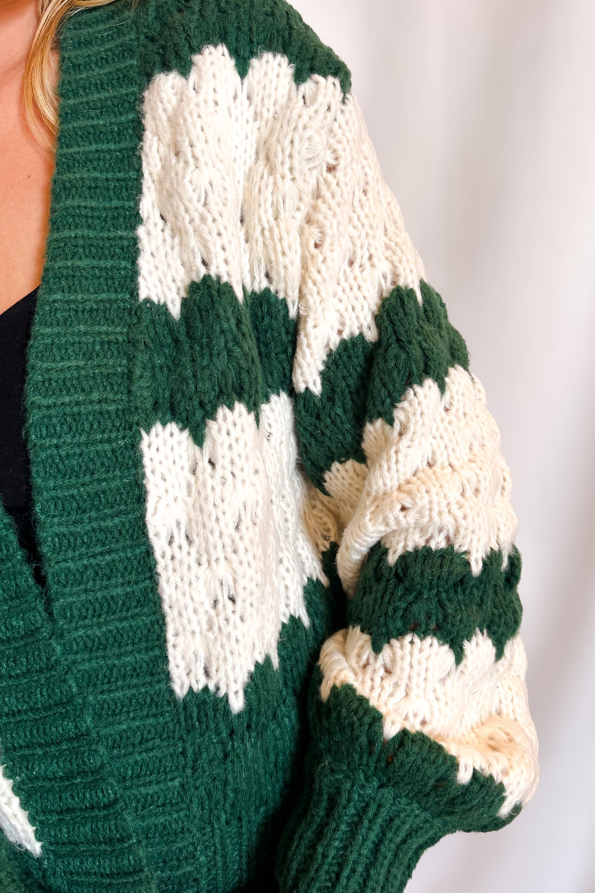 Bold Charlie Striped Cardigan / Green