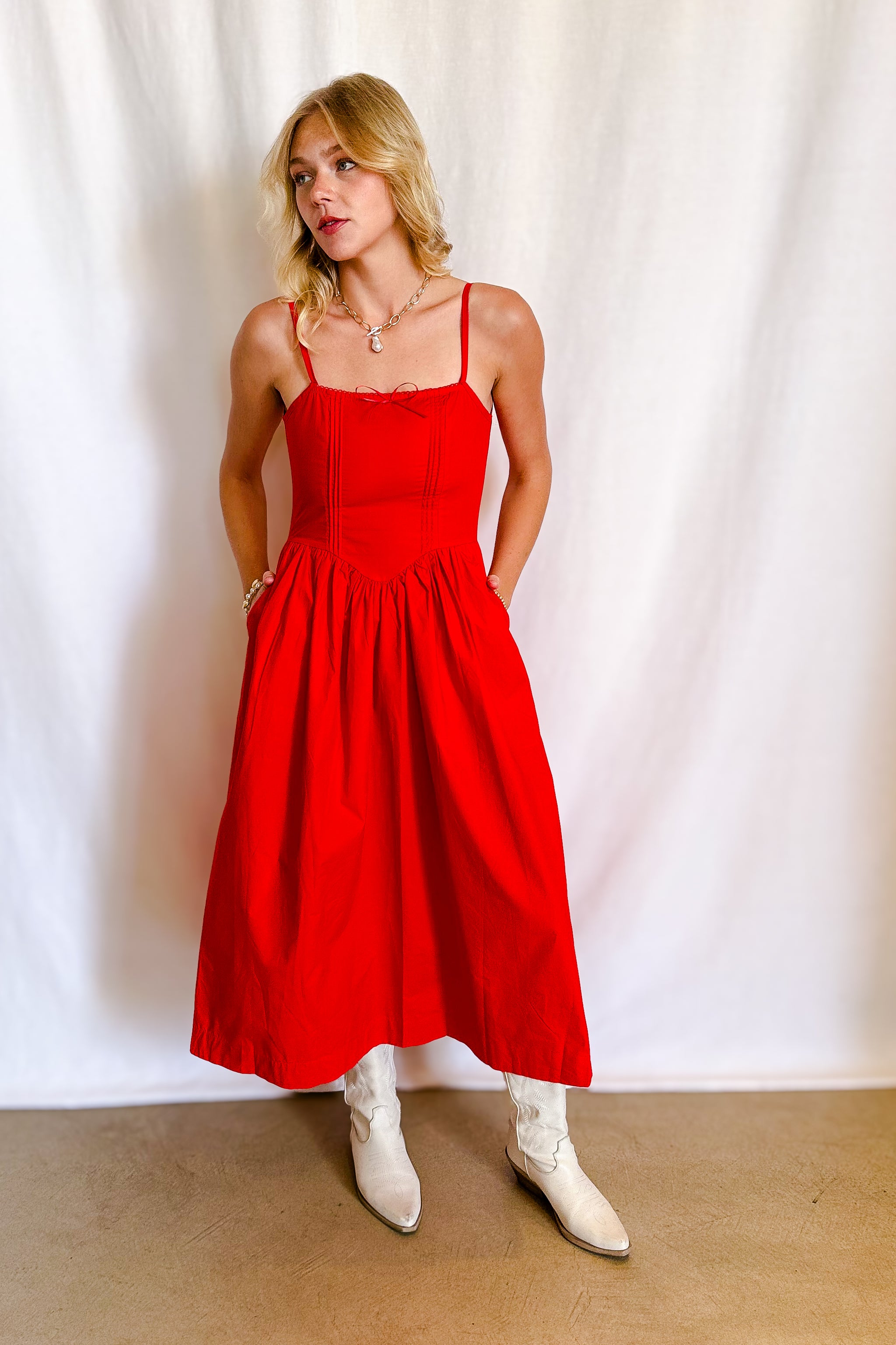 poplin rib maxi dress Rib Knit Poplin Maxi Dress