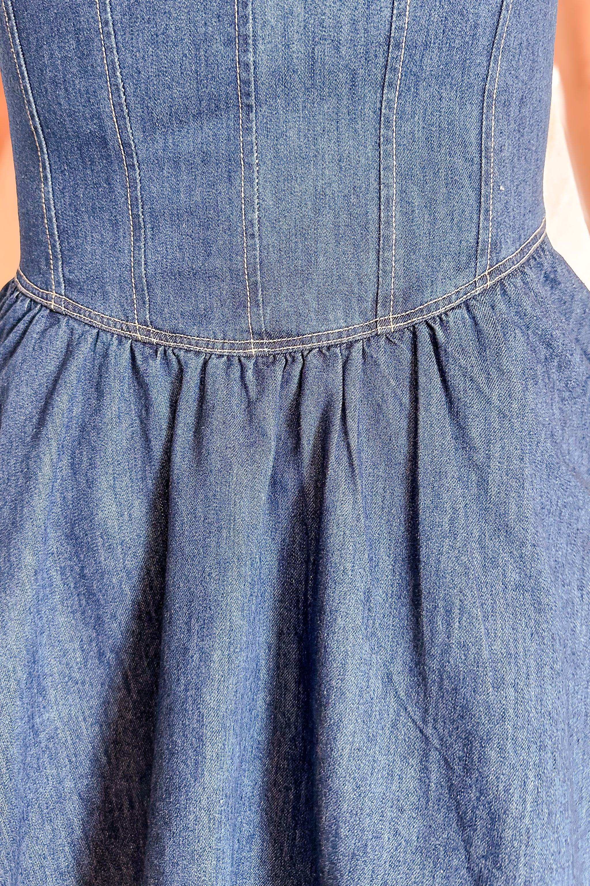 Denim Double Layered Skirt Mini Tank Dress / Dark - Merrilee's Swimwear Denim Double Layered Skirt Mini Tank Dress / Dark - Merrilee's Swimwear