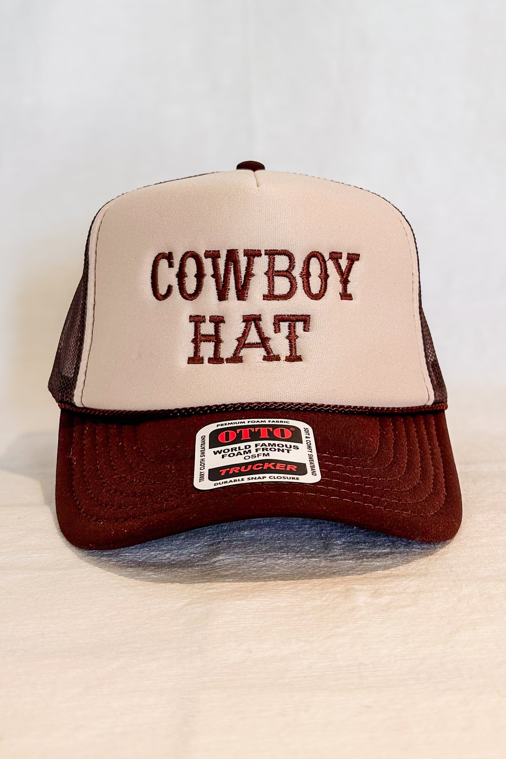 Cowboy Hat Trucker Cap / Brown