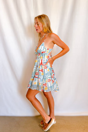 Lobster Vacay Short Tank Dress / Blue