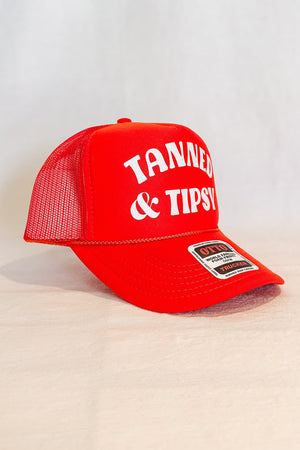 Tanned and Tipsy Trucker Hat / Orange