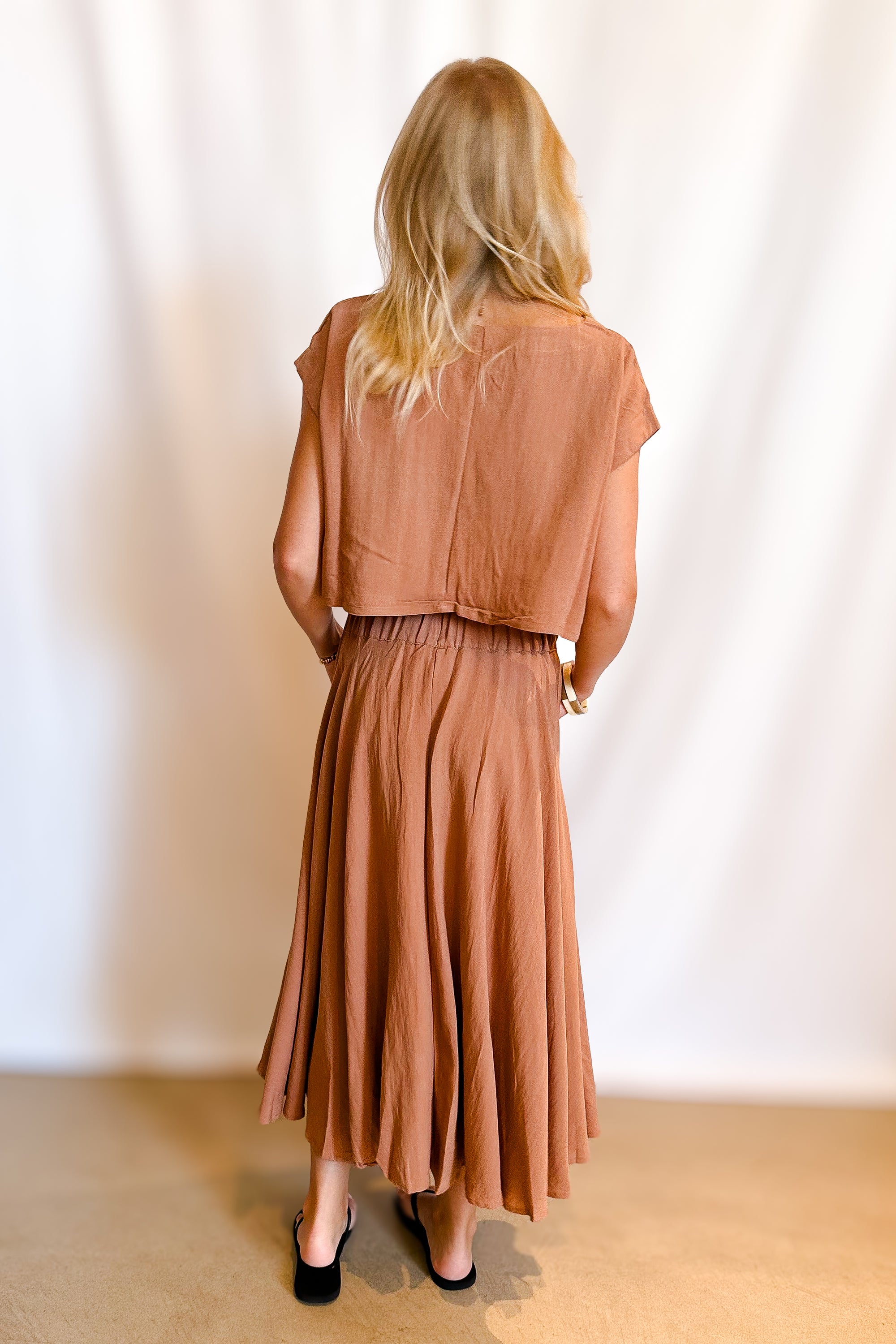 Pocketed Full Midi Skirt / Mocha