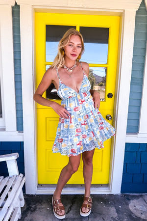 Lobster Vacay Short Tank Dress / Blue