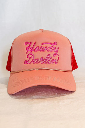 Howdy Darlin Trucker Hat / Rose