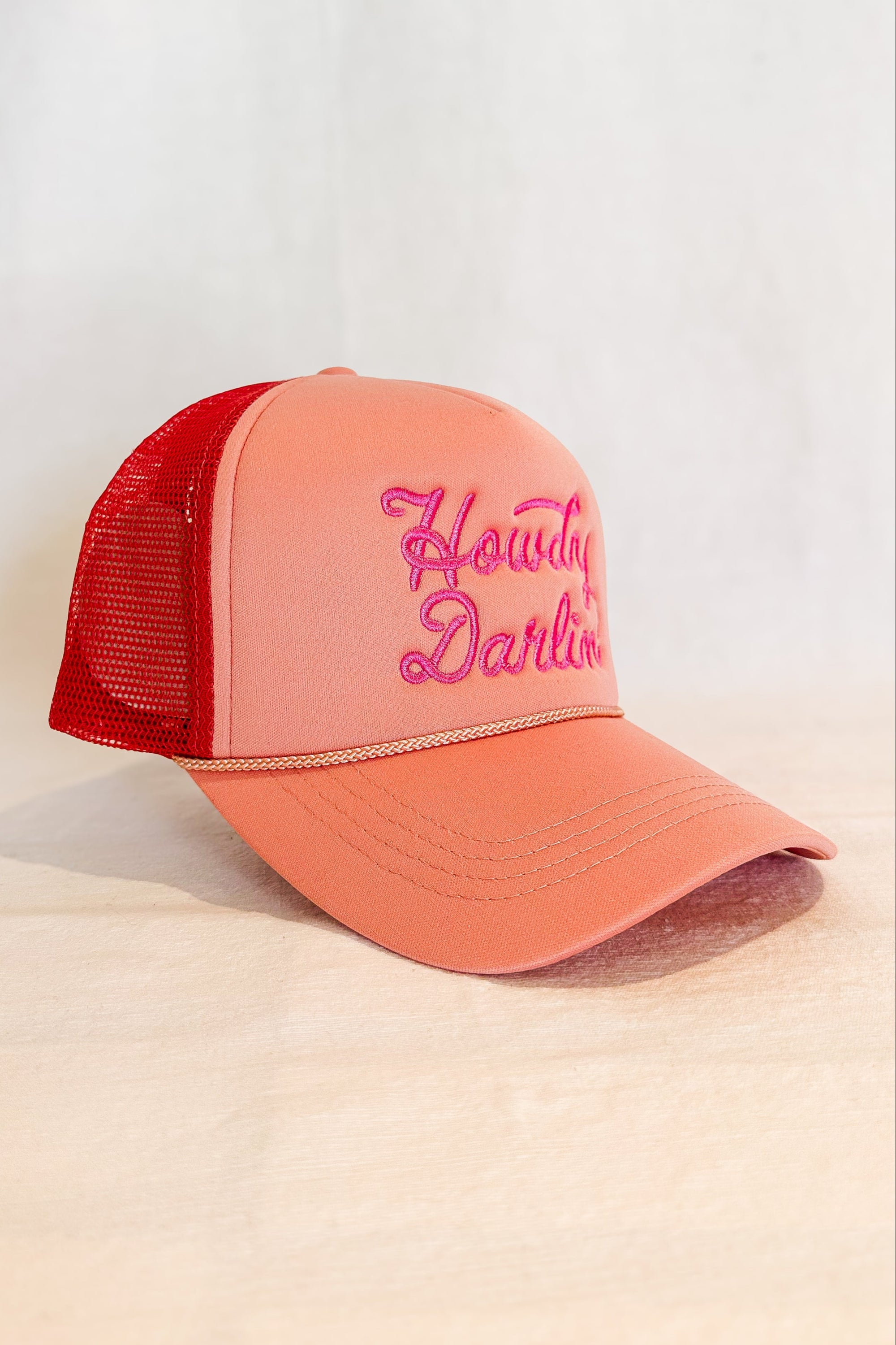 Howdy Darlin Trucker Hat / Rose