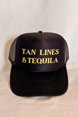 Tan Lines & Tequila Trucker Hat / Black