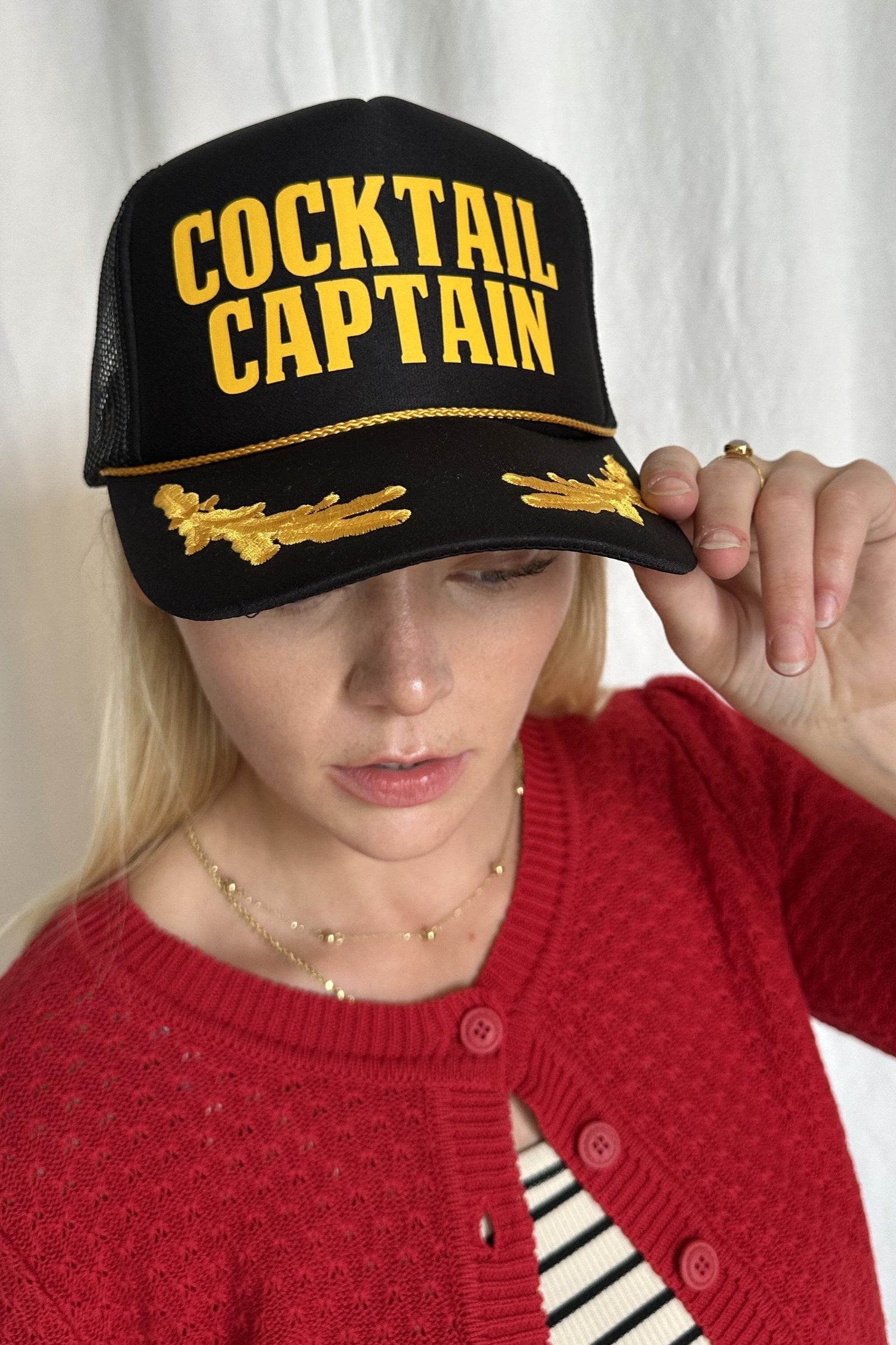 Cocktail Captain Trucker Hat / Black