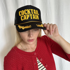 Cocktail Captain Trucker Hat / Black