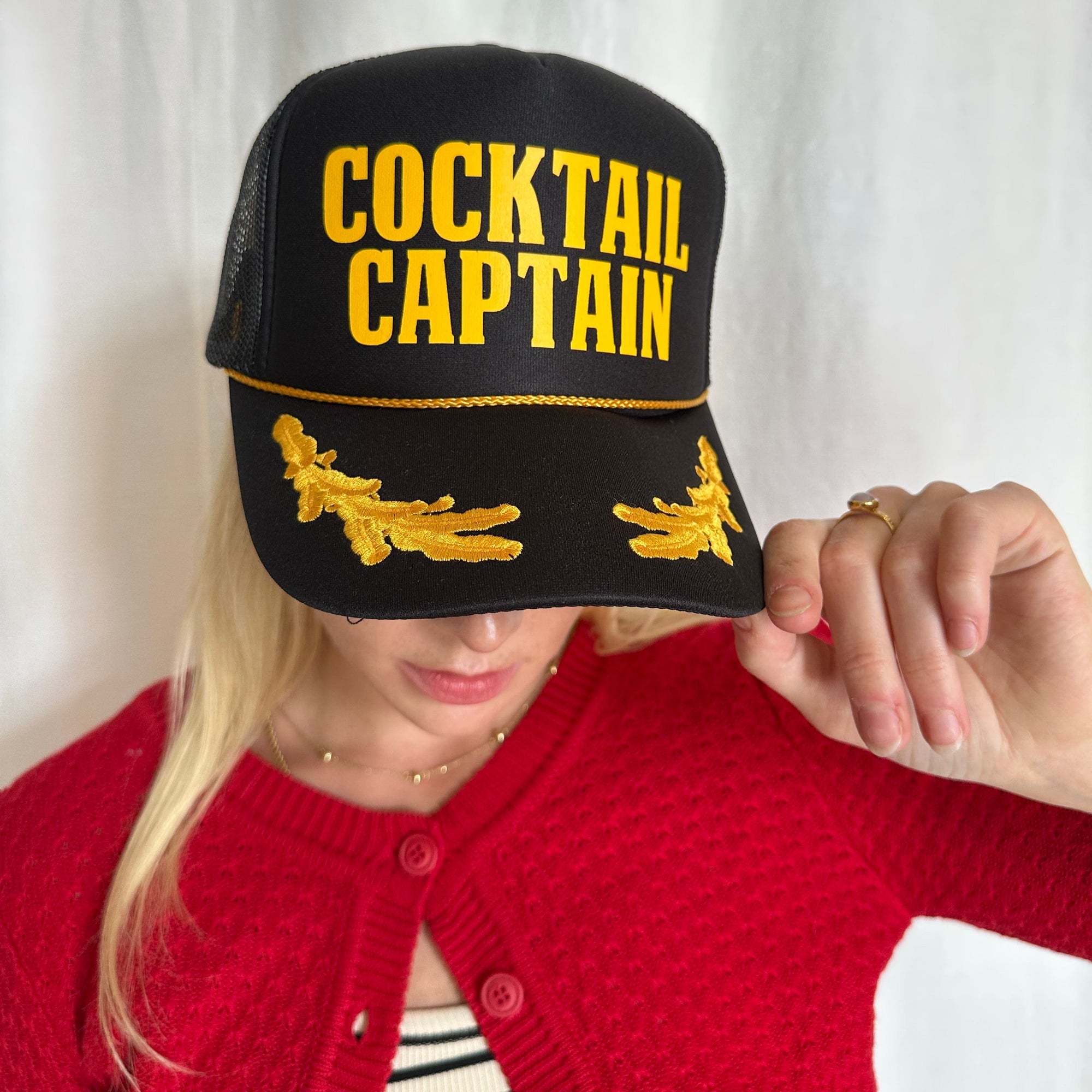 Cocktail Captain Trucker Hat / Black