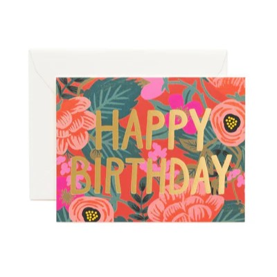 Poppy Happy Birthday Card / Ivory Envelope