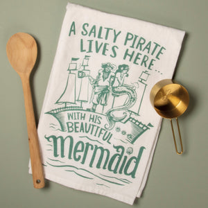 Salty Pirate Hand Towel / White