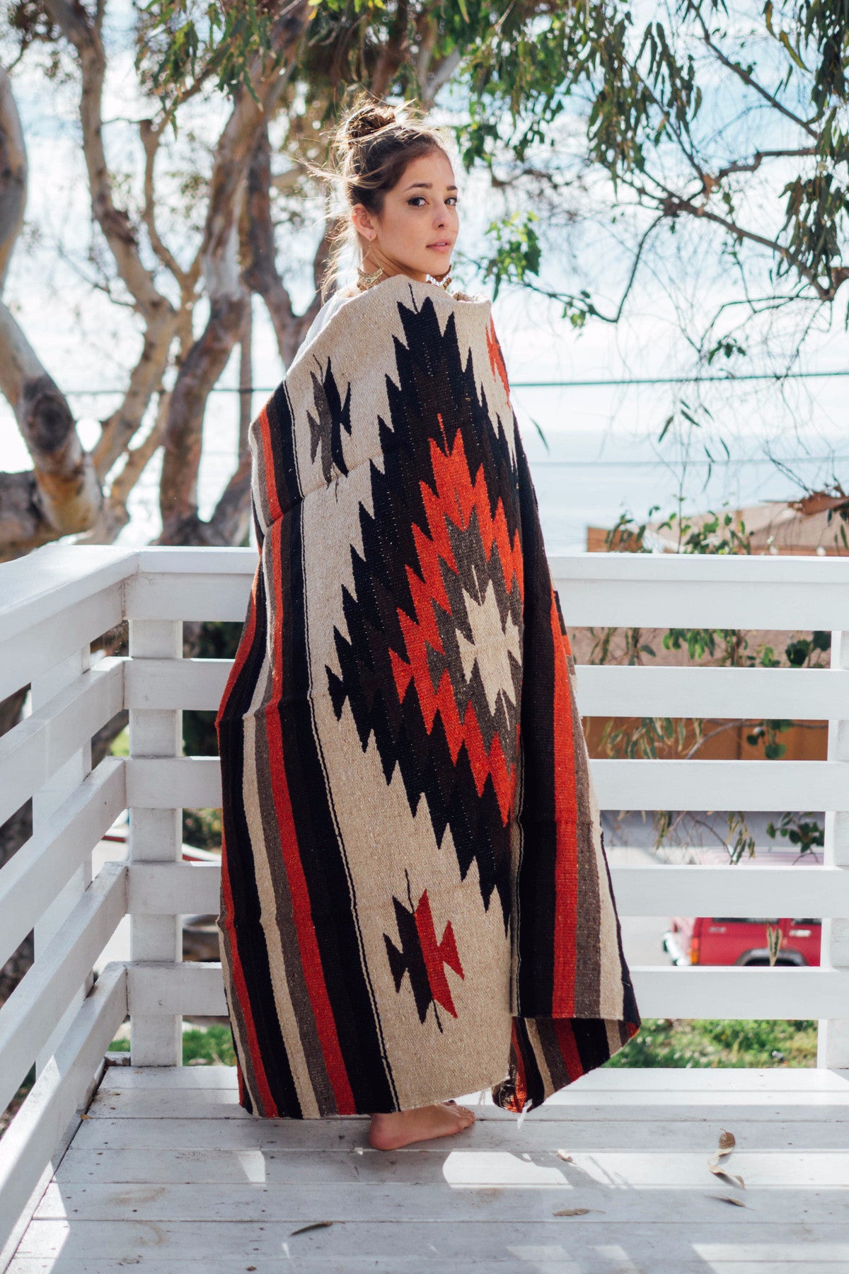 Mexican Indian Diamond Blanket / Brick