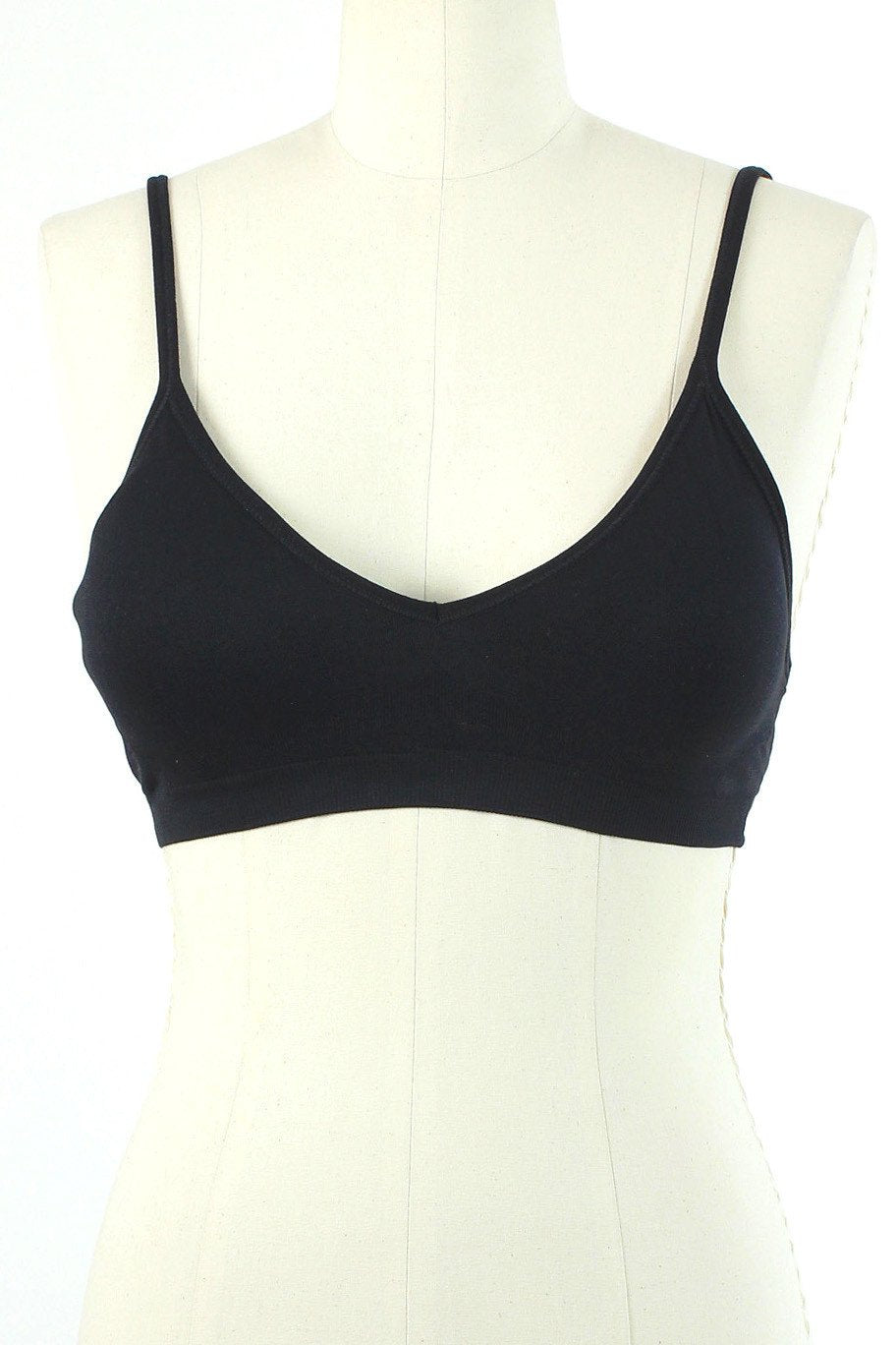 Seamless Plunging V Bra / Black