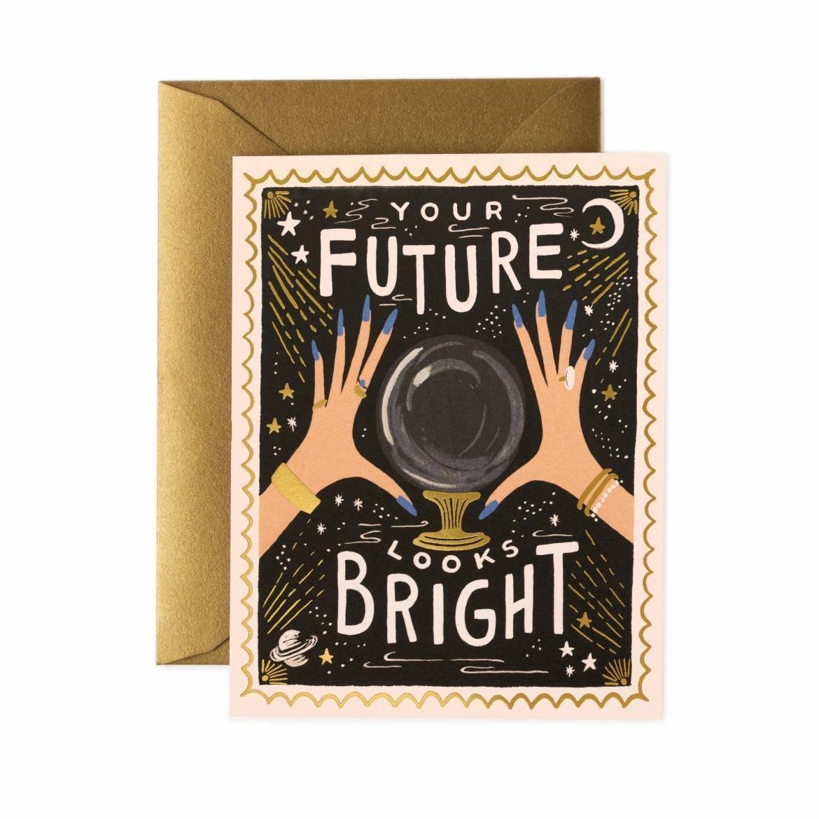 Your Future Looks Bright Card / Gold Envelope