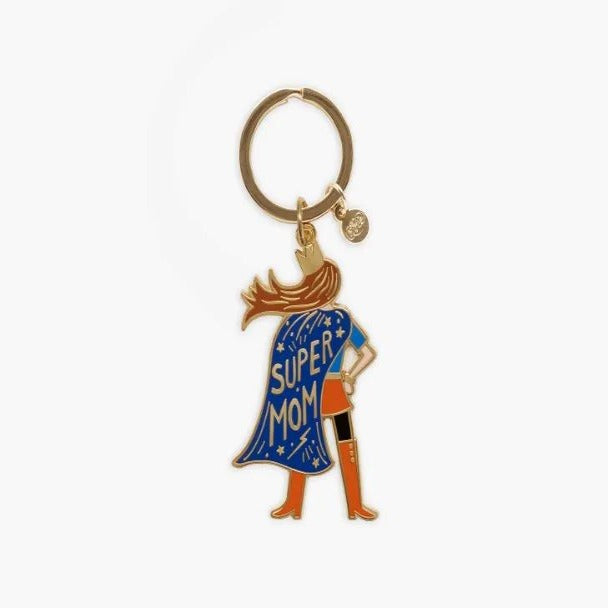 Super Mom Enamel Keychain