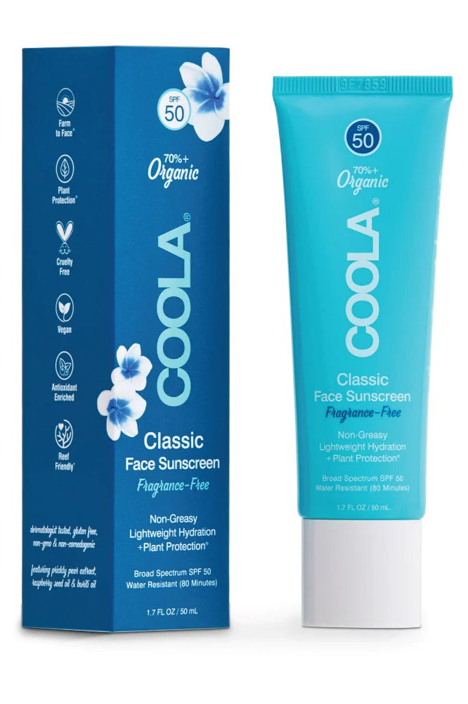 Coola Organic Face Sunscreen Lotion / Fragrance Free / SPF 50