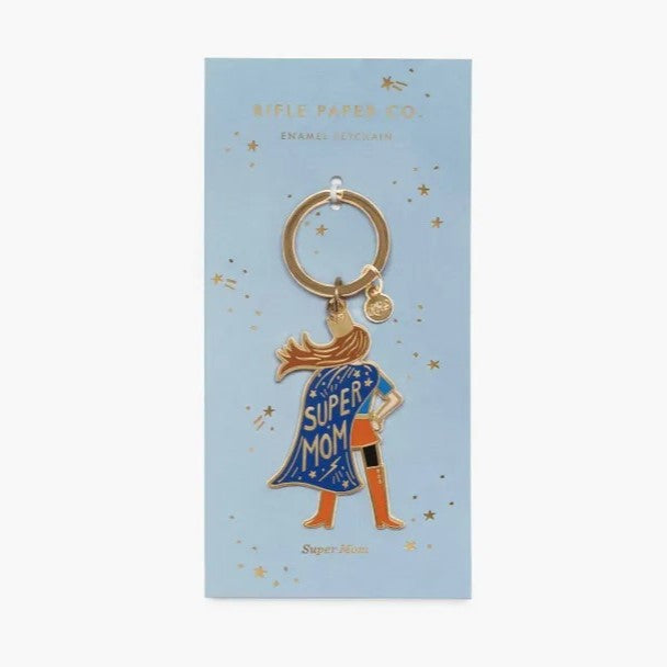 Super Mom Enamel Keychain