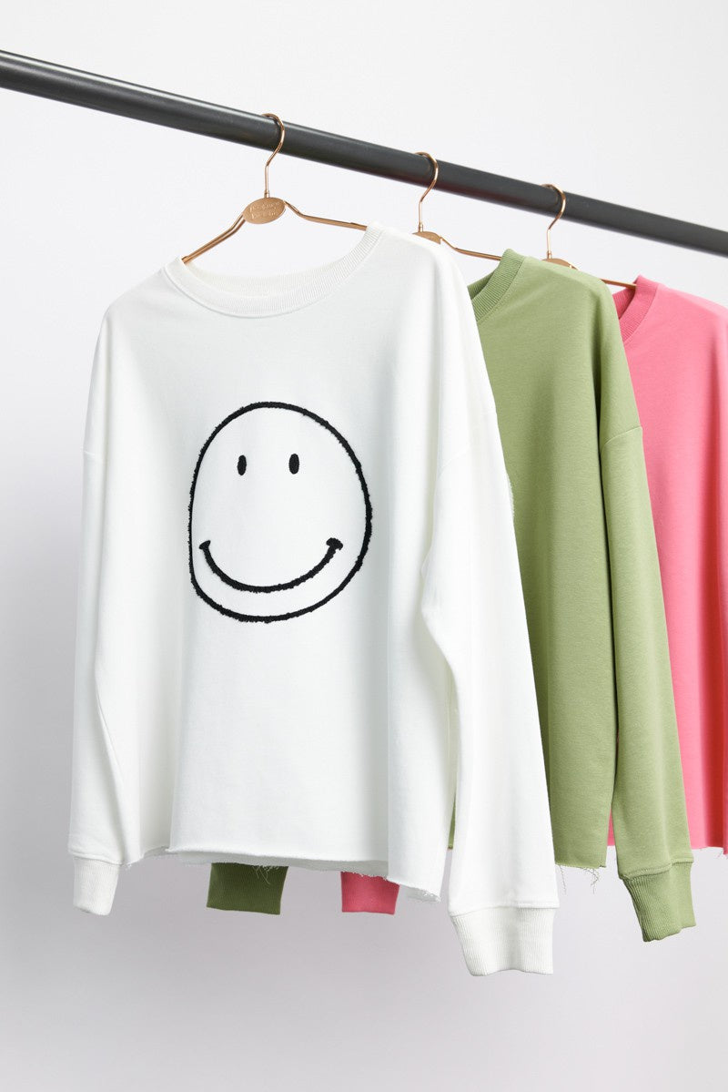 Smiley Crewneck Sweatshirt / White
